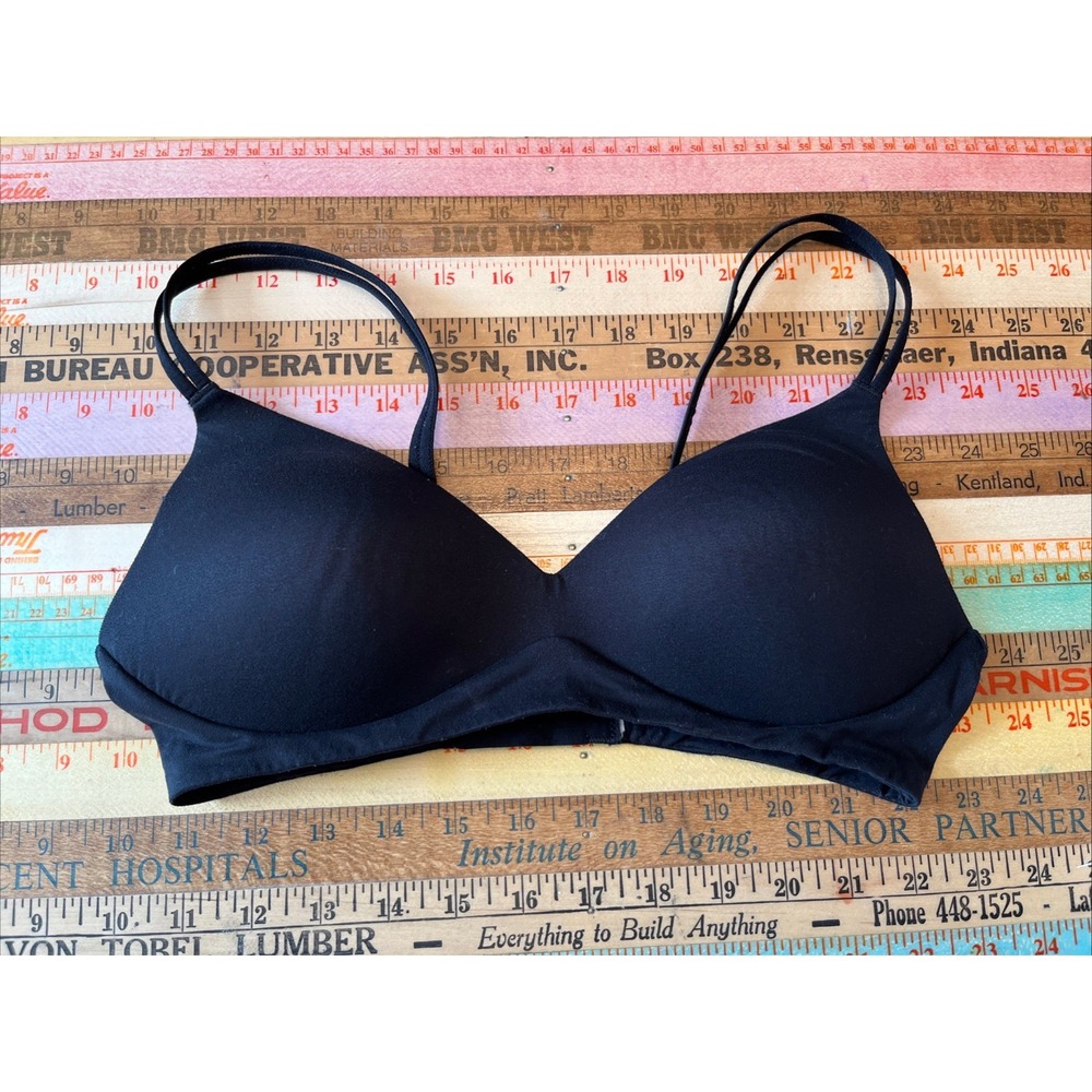 Aerie Black Sunnie Wireless Lightly Lined Push Up Bra Size 34B